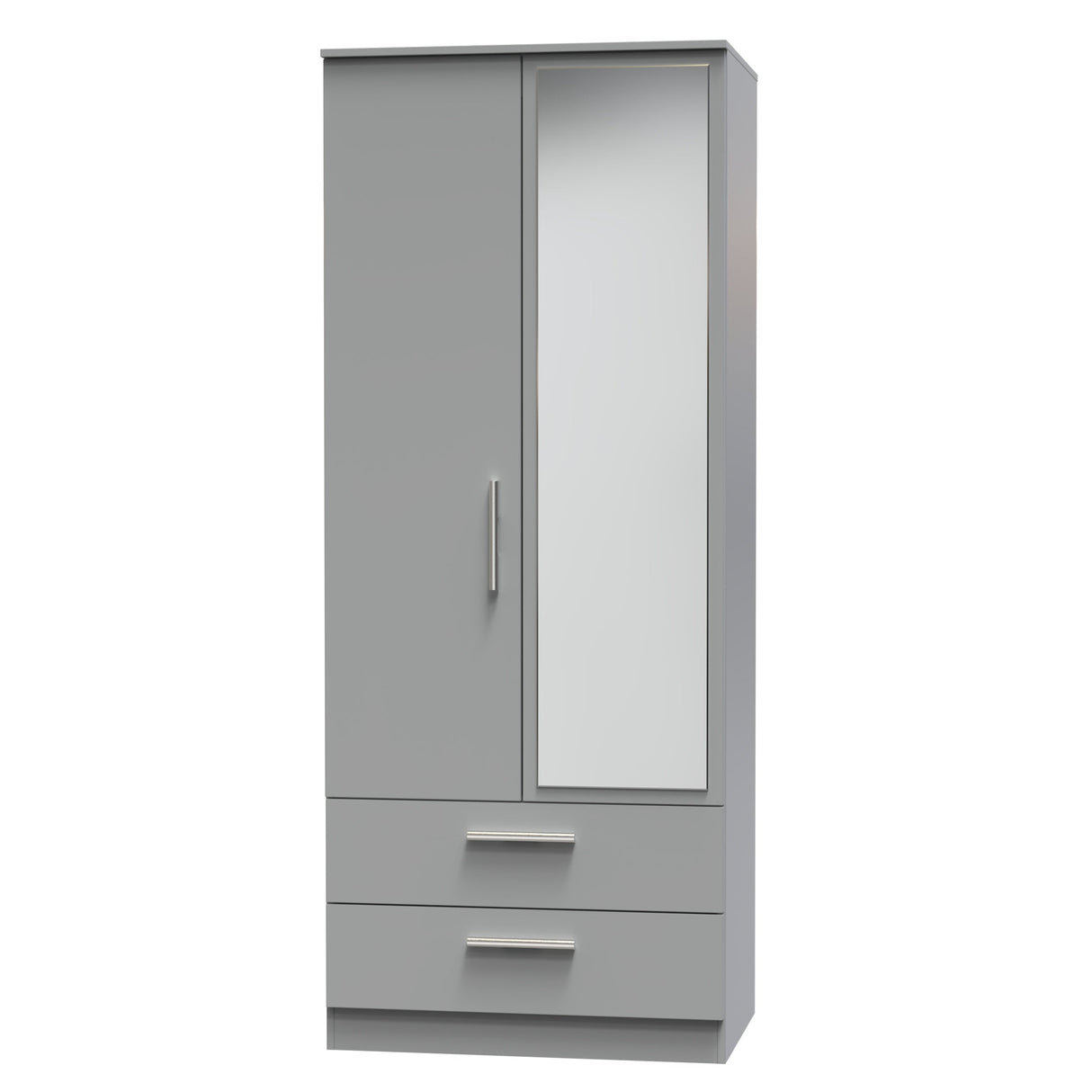 Contrast 2 Door 2 Drawer Mirrored Wardrobe - Welcome Furniture