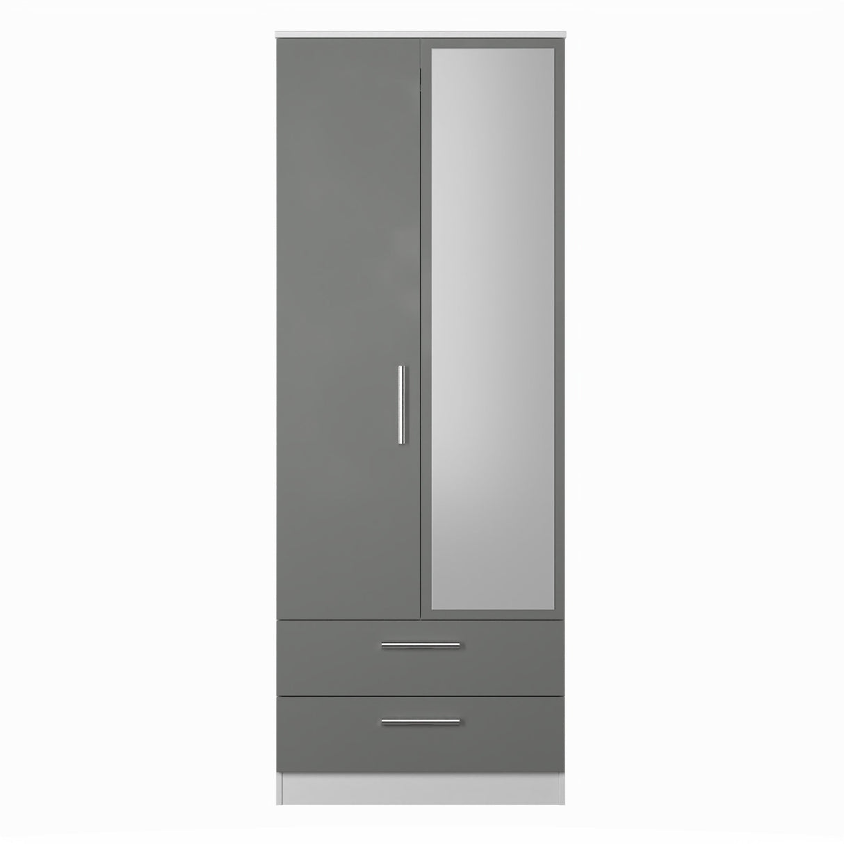 Contrast 2 Door 2 Drawer Mirrored Wardrobe - Welcome Furniture