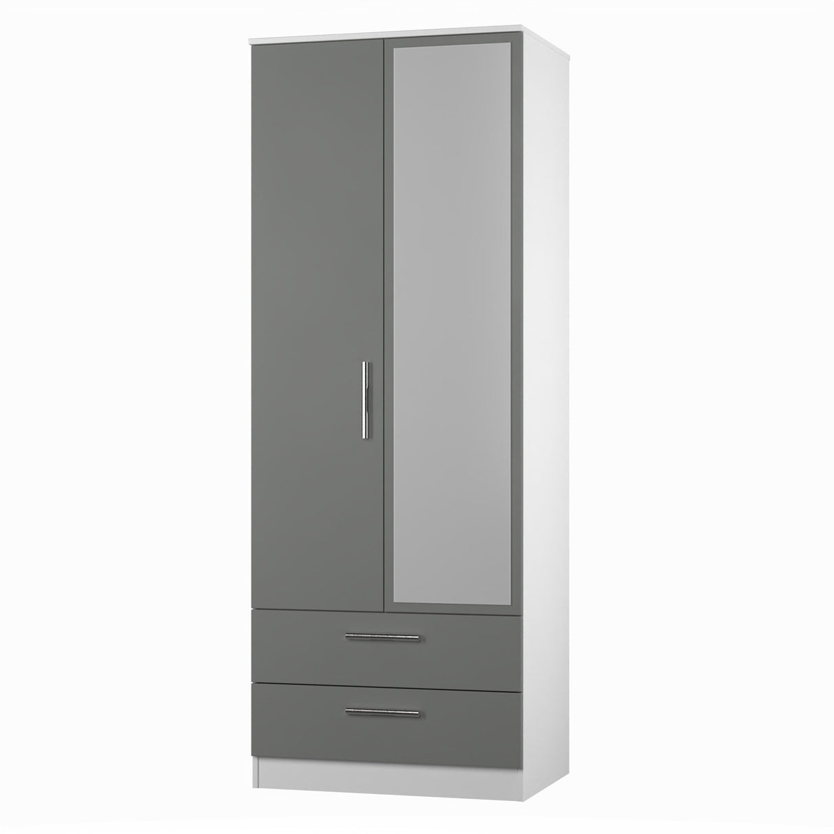 Contrast 2 Door 2 Drawer Mirrored Wardrobe - Welcome Furniture