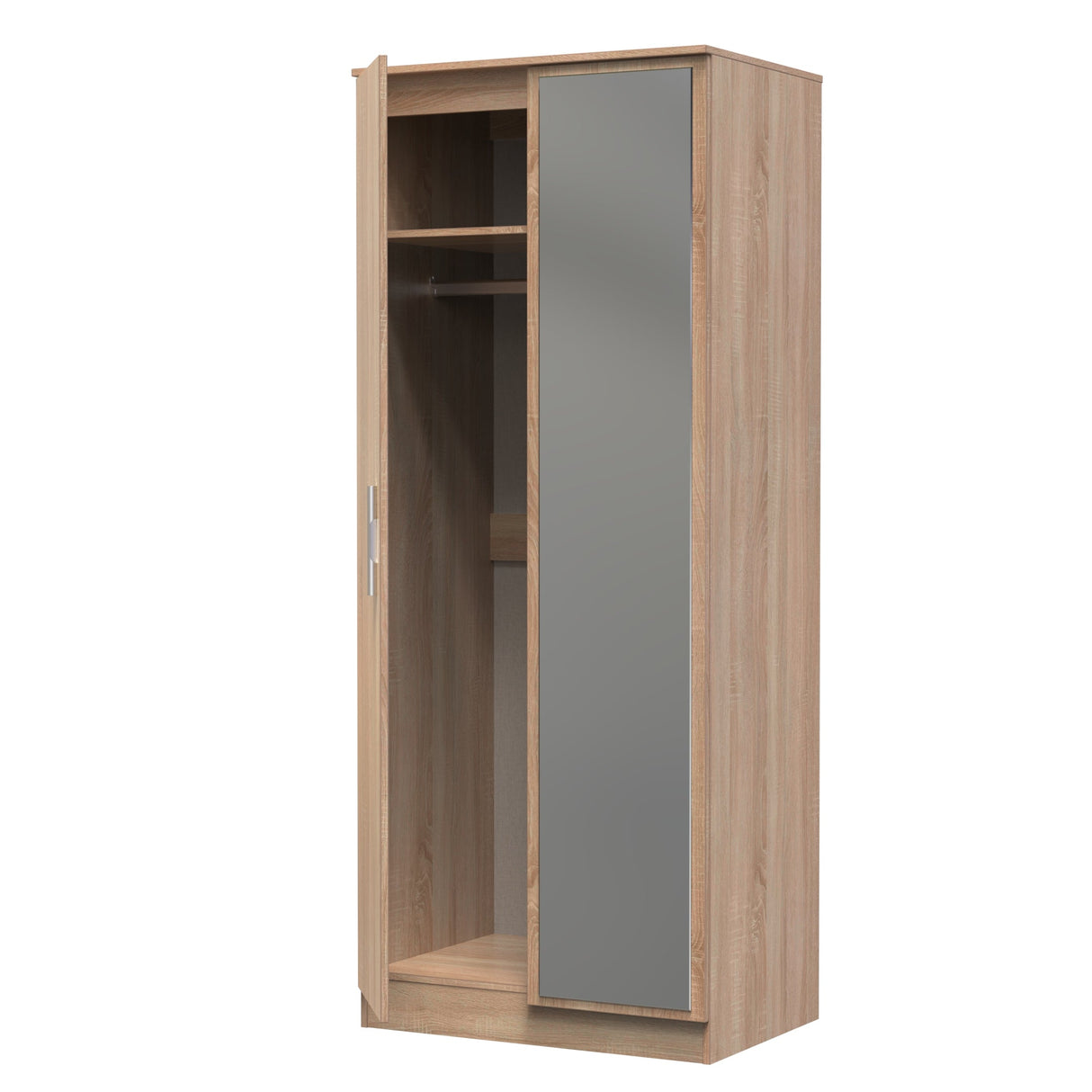 Contrast 2 Door Mirrored Wardrobe - Welcome Furniture