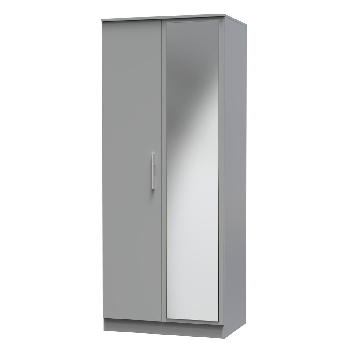 Contrast 2 Door Mirrored Wardrobe - Welcome Furniture
