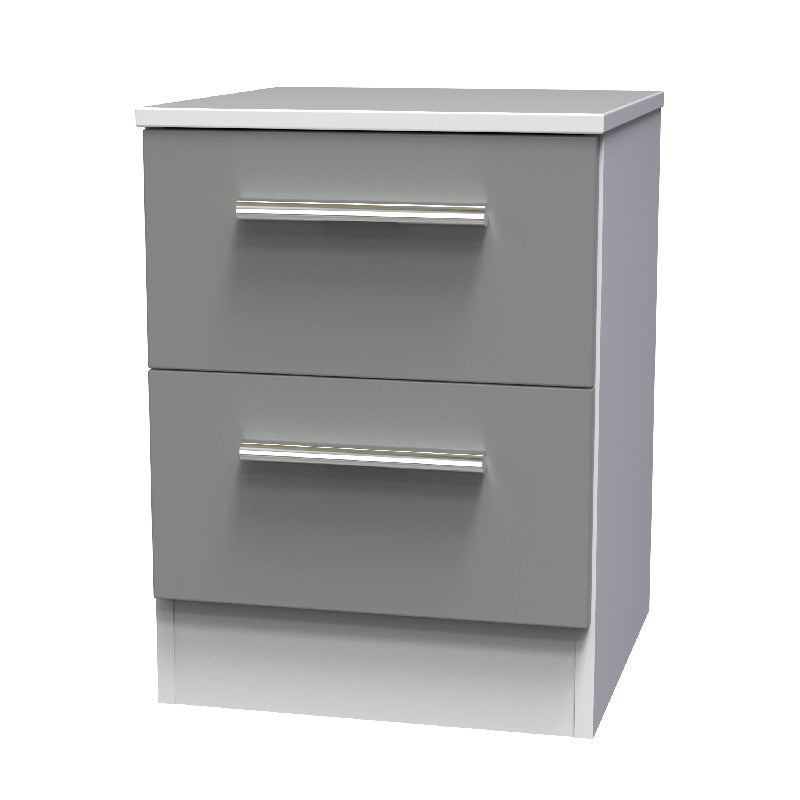 Contrast 2 Drawer Bedside Cabinet - Welcome Furniture