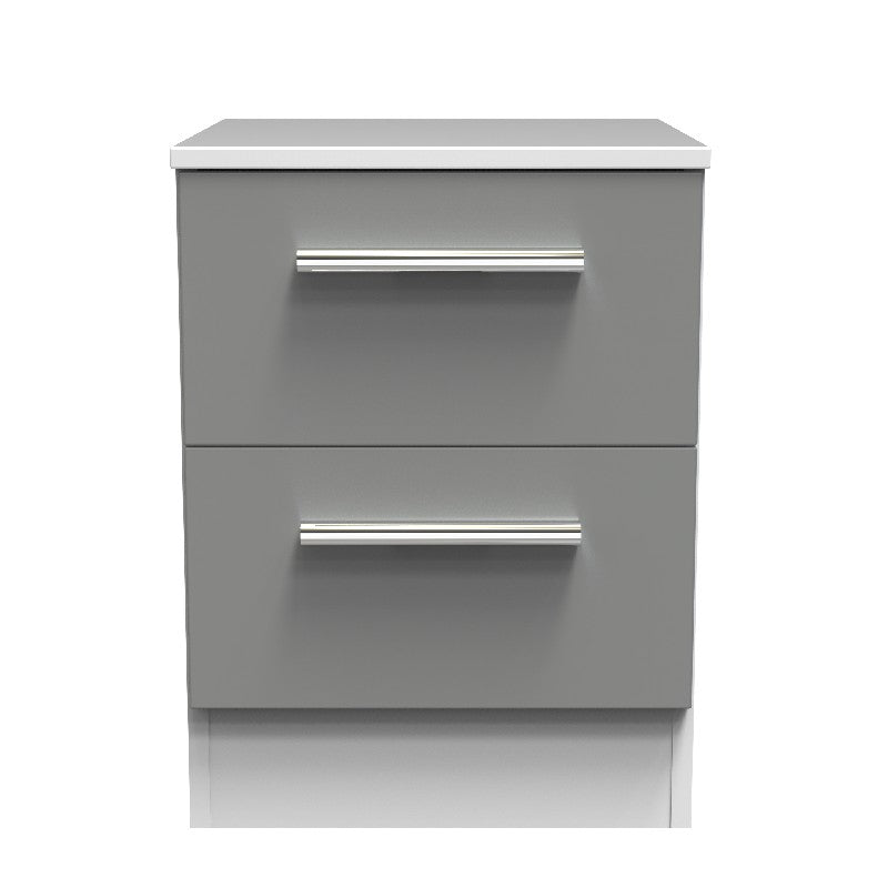 Contrast 2 Drawer Bedside Cabinet - Welcome Furniture