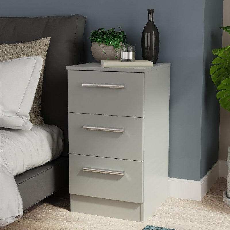 Contrast 3 Drawer Bedside Cabinet - Welcome Furniture