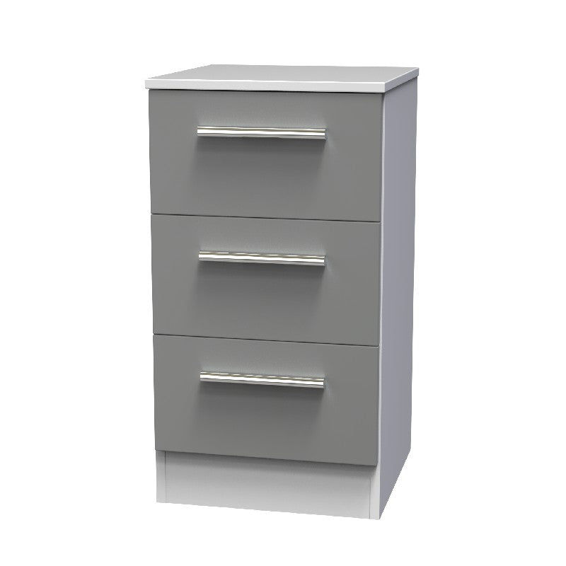 Contrast 3 Drawer Bedside Cabinet - Welcome Furniture