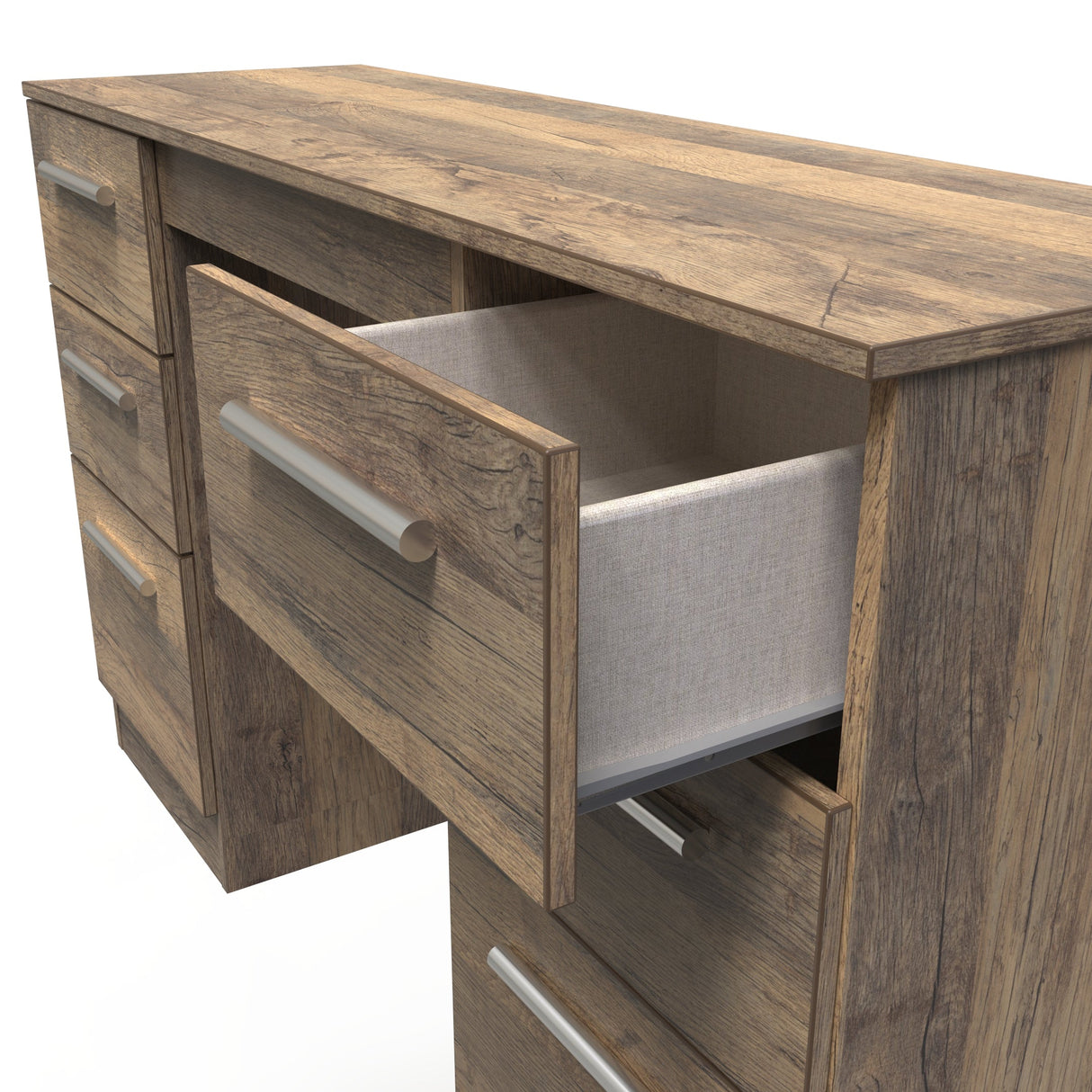 Contrast Double Pedestal 6 Drawer Dressing Table - Welcome Furniture