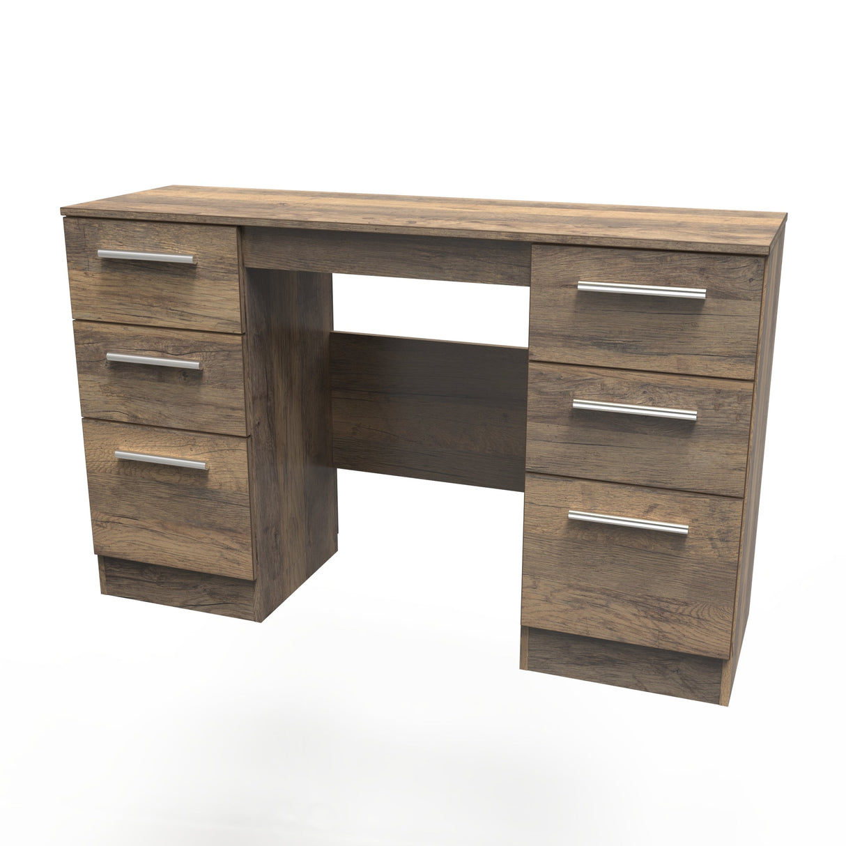 Contrast Double Pedestal 6 Drawer Dressing Table - Welcome Furniture