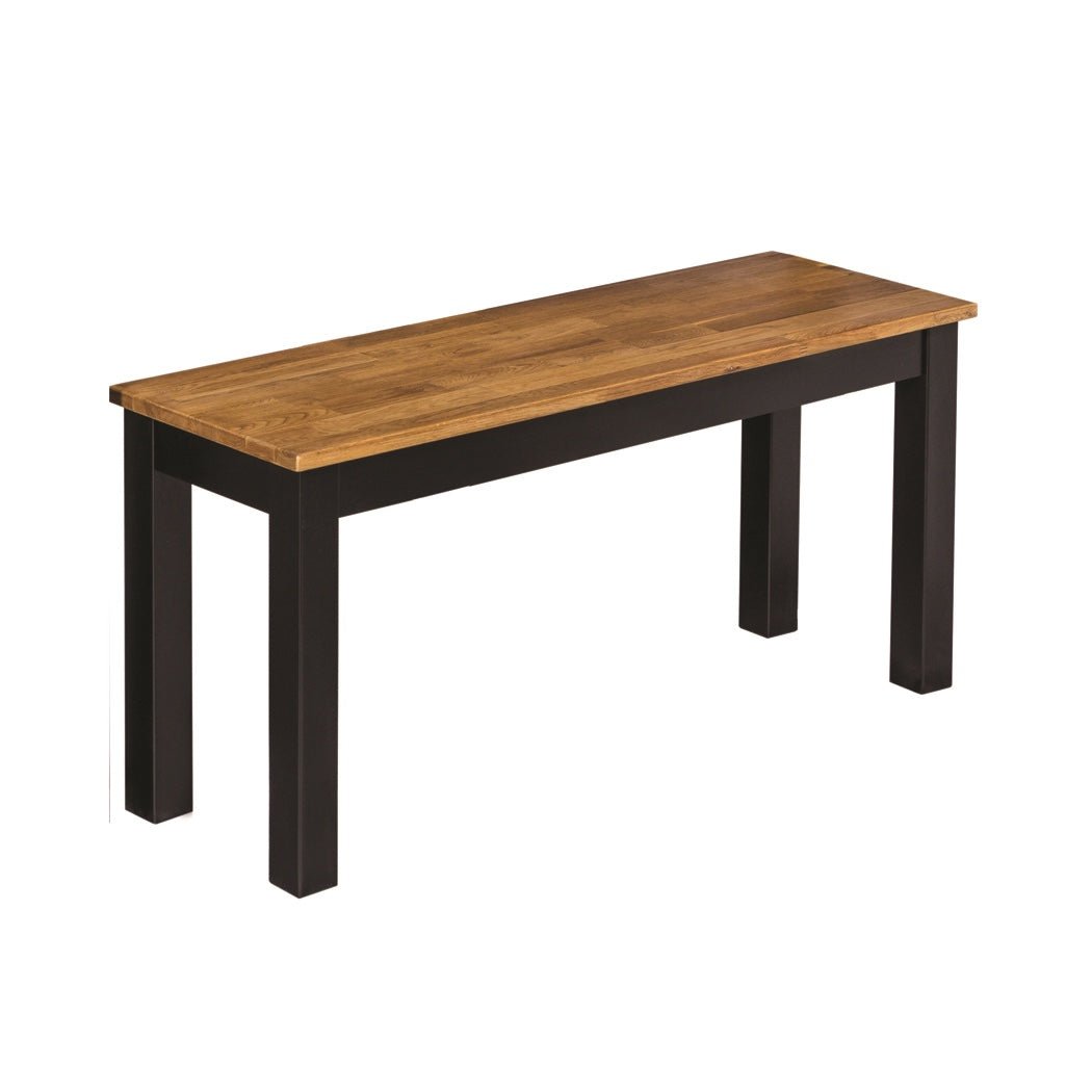 Copenhagen Black and Oiled Wood Dining Bench - LPD