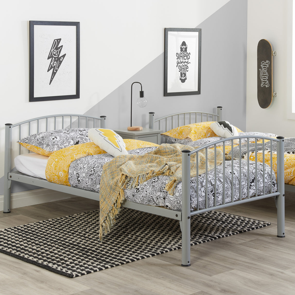 Corfu Metal Single Bunk Bed (3' Single) - Birlea