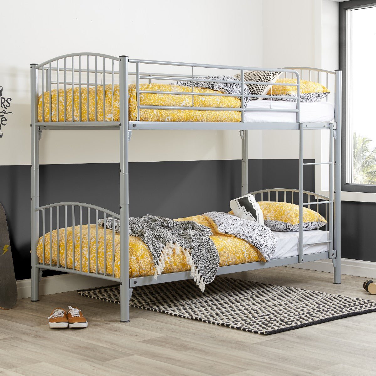 Corfu Metal Single Bunk Bed (3' Single) - Birlea