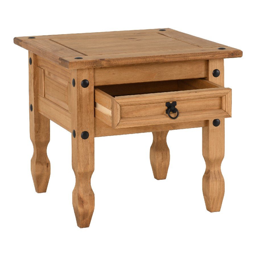 Corona 1 Drawer Lamp Table - Seconique