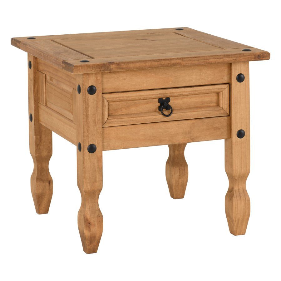 Corona 1 Drawer Lamp Table - Seconique
