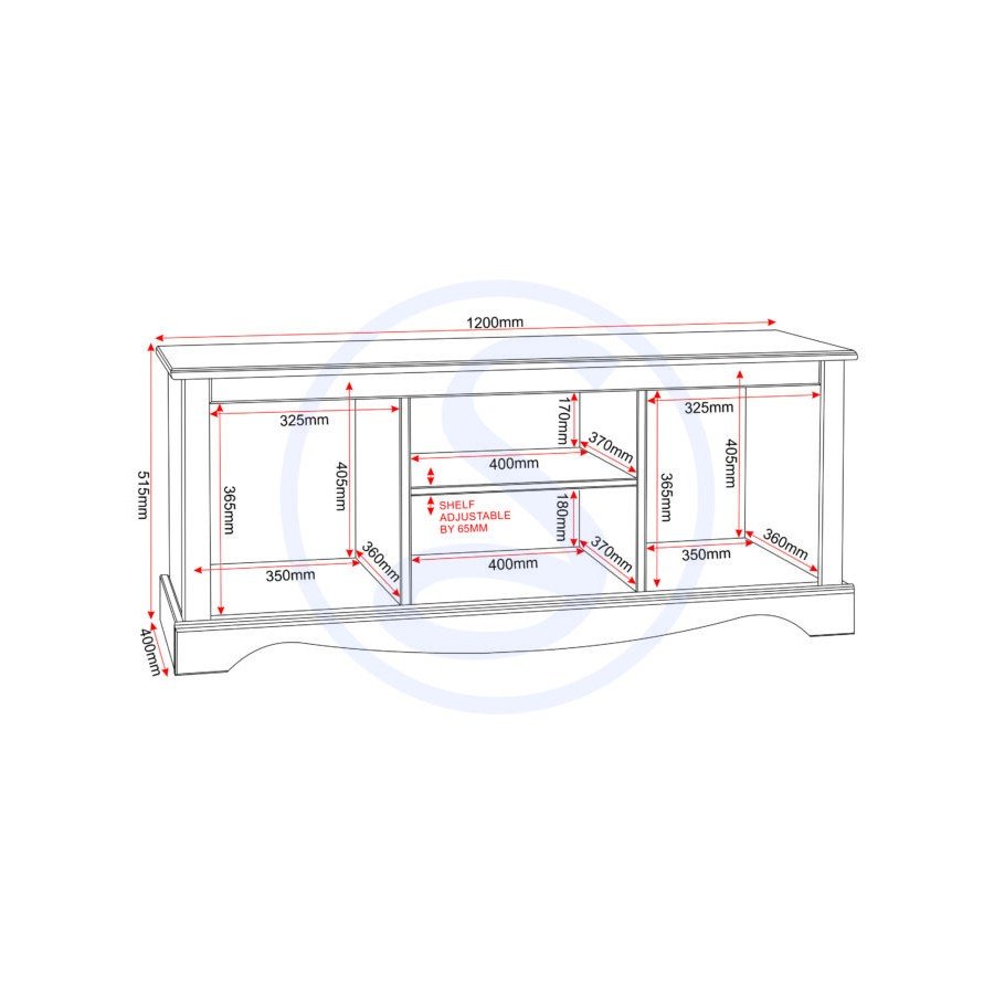 Corona 2 Door 1 Shelf TV Unit - Seconique