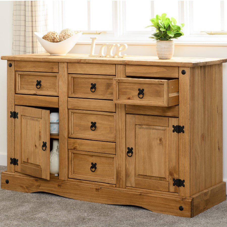 Corona 2 Door 5 Drawer Sideboard - Seconique