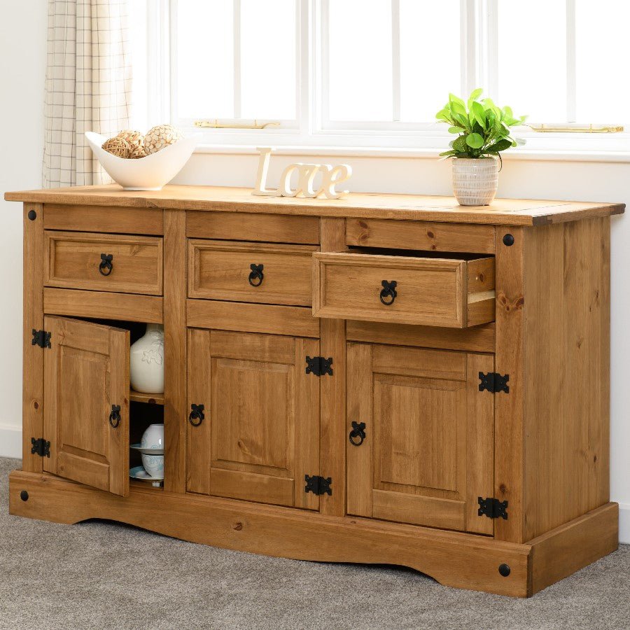 Corona 3 Door 3 Drawer Sideboard - Seconique