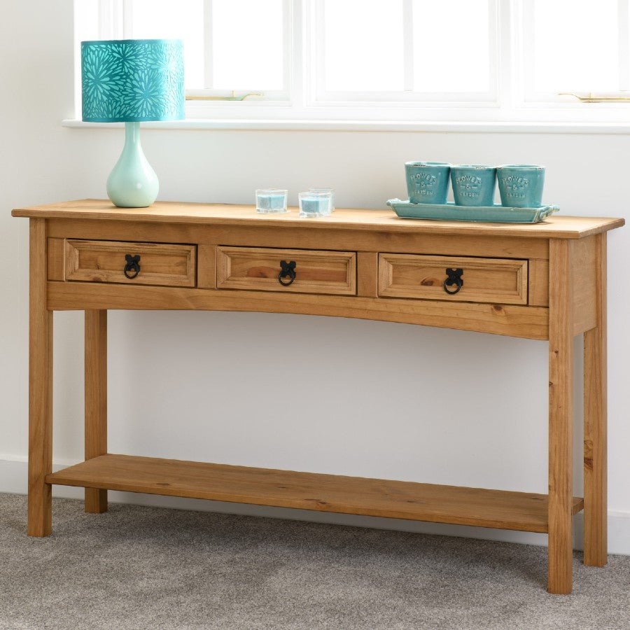 Corona 3 Drawer Console Table - Seconique