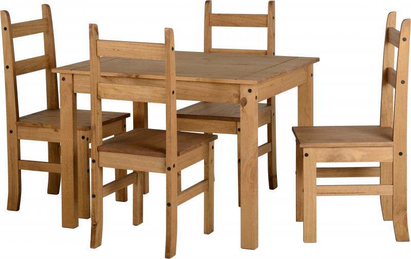 Corona Dining Table and 4 Chairs Set - Seconique