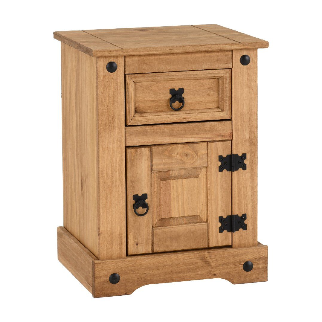 Corona Petite 1 Door 1 Drawer Bedside Table - Seconique