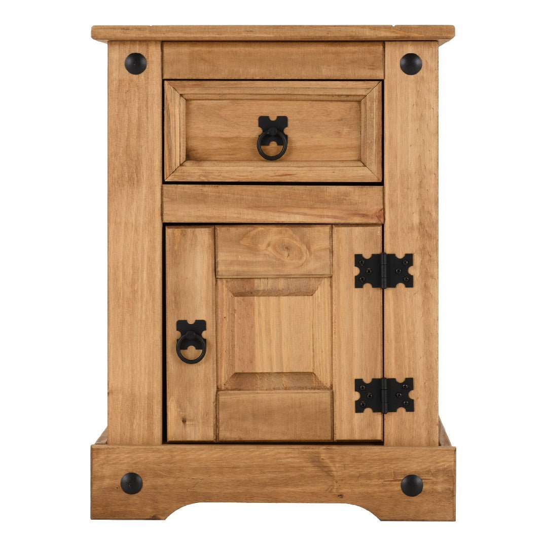 Corona Petite 1 Door 1 Drawer Bedside Table - Seconique