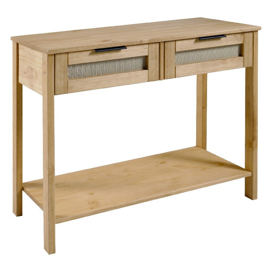 Corona Rattan 2 Drawer Console Table - Seconique