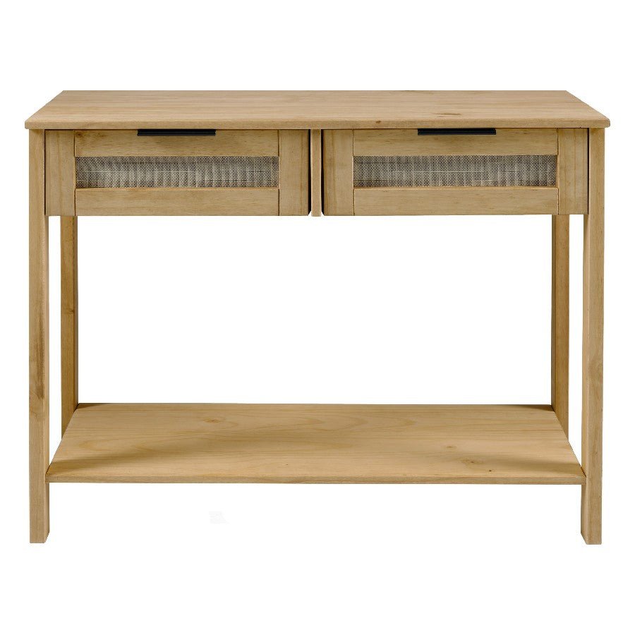 Corona Rattan 2 Drawer Console Table - Seconique