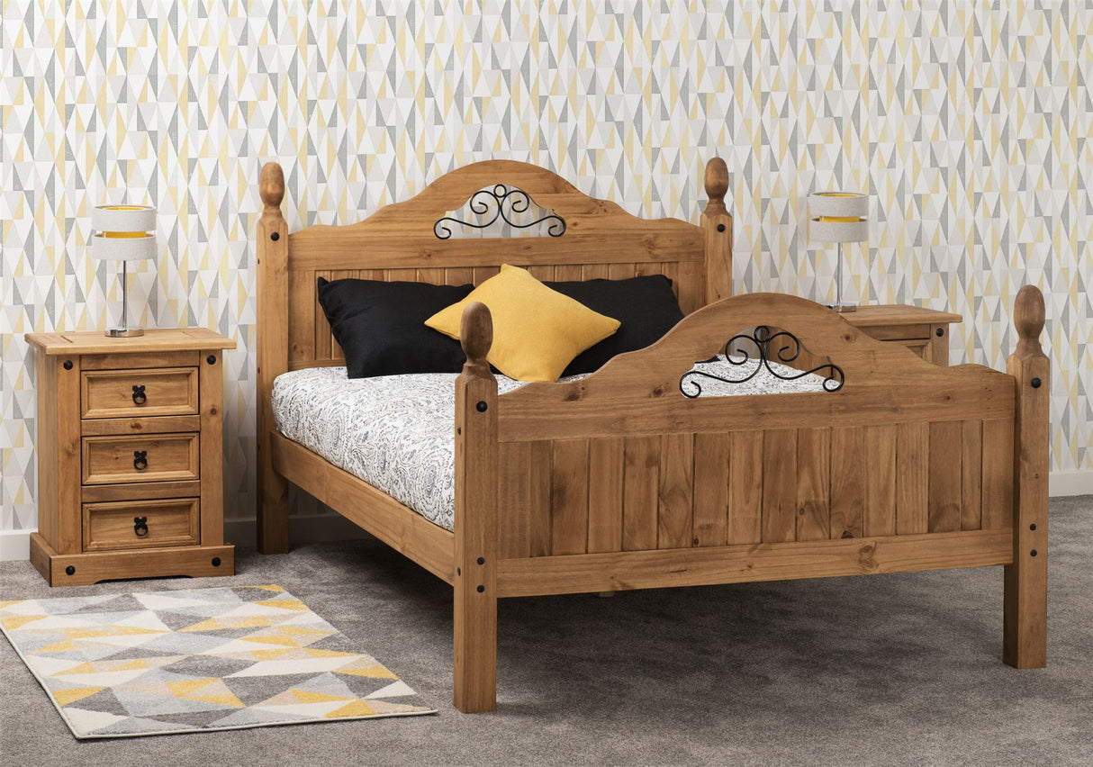 Corona Scroll 4ft 6in Bed High Foot End - Seconique