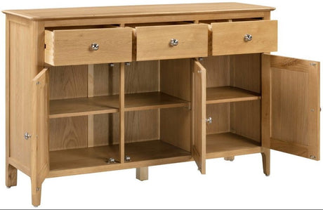 Cotswold 3 Door 3 Drawer Sideboard - Julian Bowen