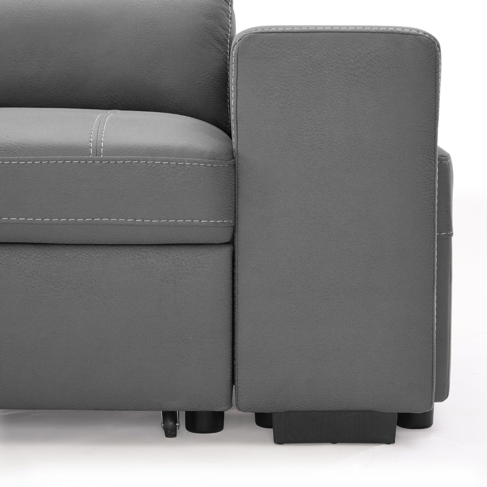 Crimson Air Leather Left Hand Corner Sofa with Storage - TGC