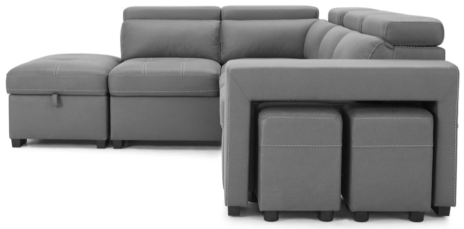 Crimson Air Leather Left Hand Corner Sofa with Storage - TGC
