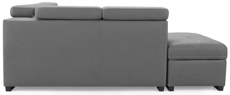 Crimson Air Leather Left Hand Corner Sofa with Storage - TGC