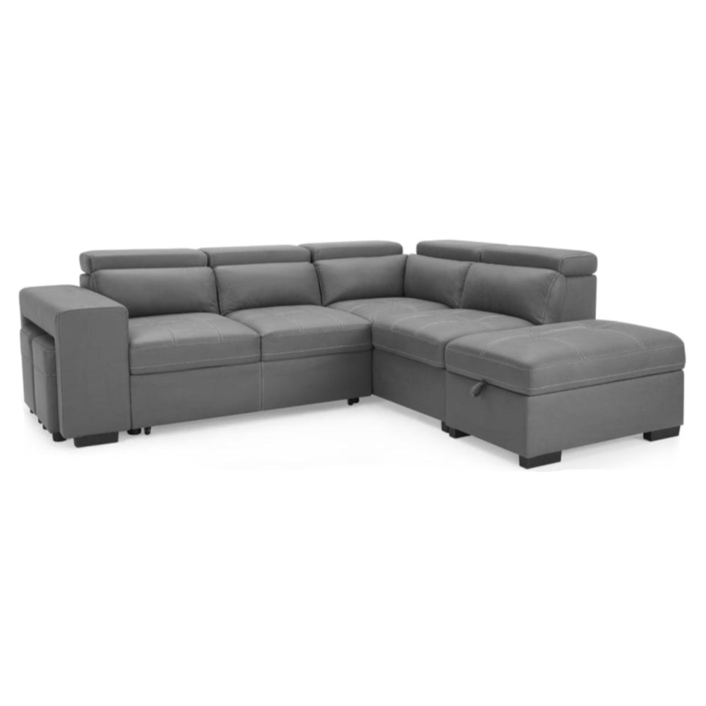Crimson Air Leather Right Hand Corner Sofa with Storage - TGC