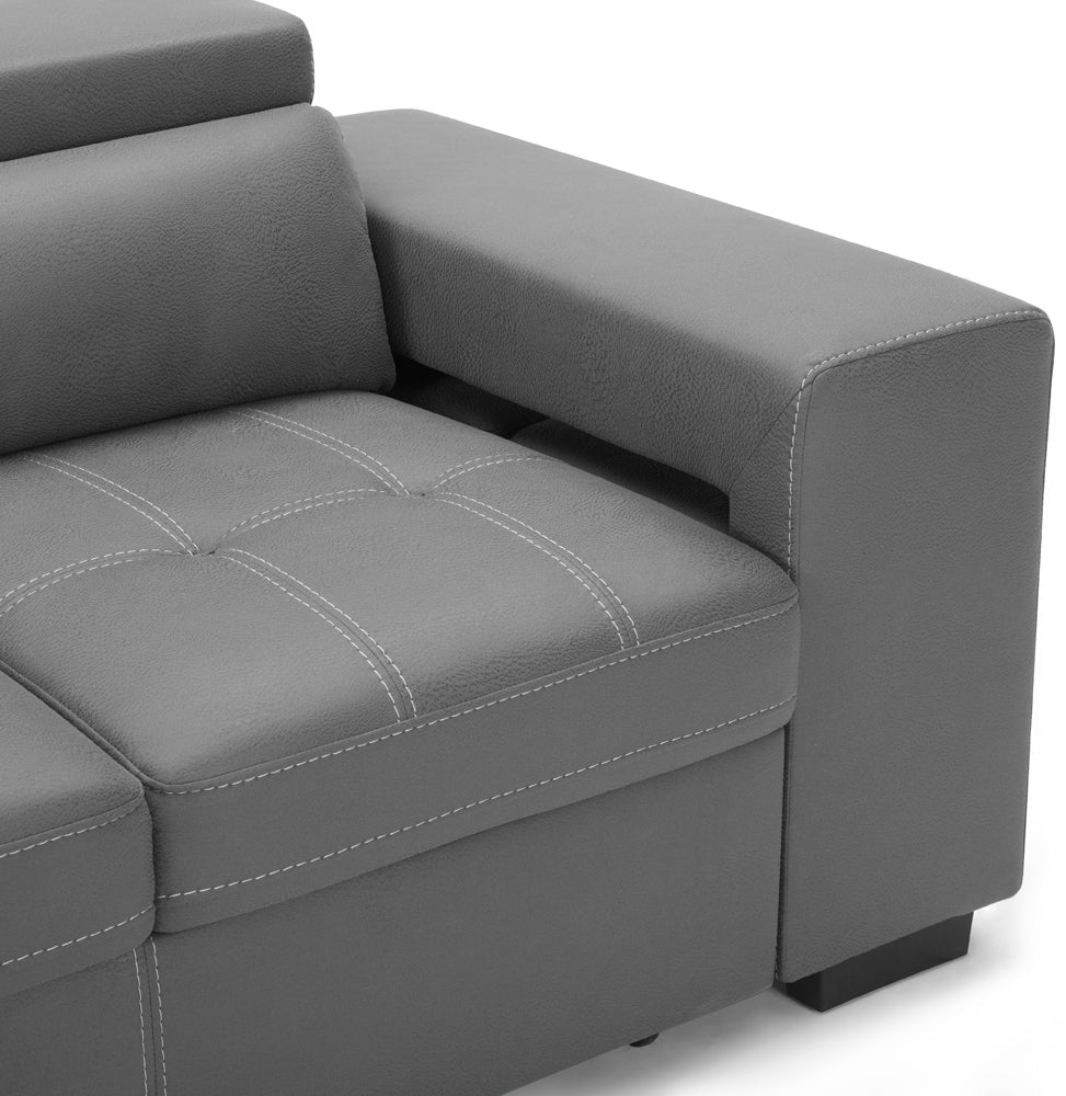 Crimson Air Leather Right Hand Corner Sofa with Storage - TGC