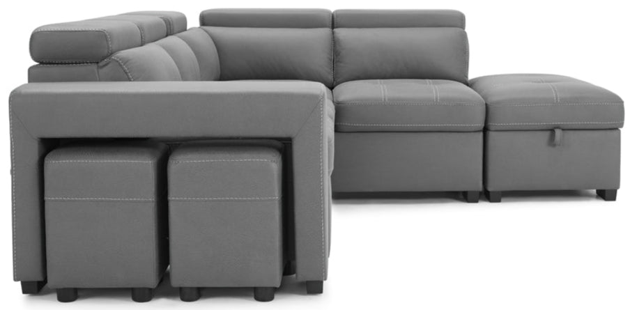 Crimson Air Leather Right Hand Corner Sofa with Storage - TGC