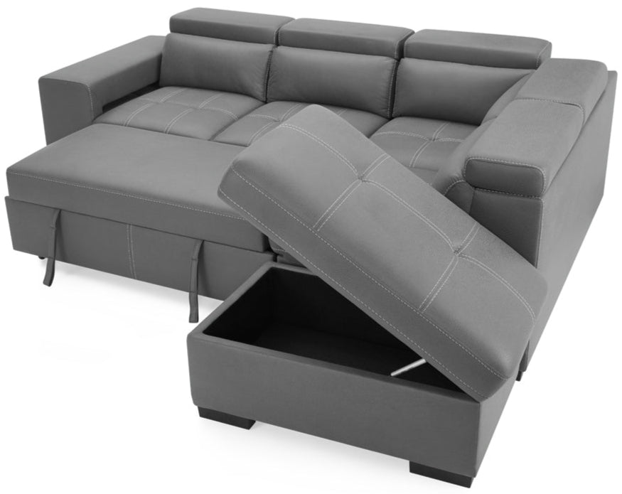 Crimson Air Leather Right Hand Corner Sofa with Storage - TGC