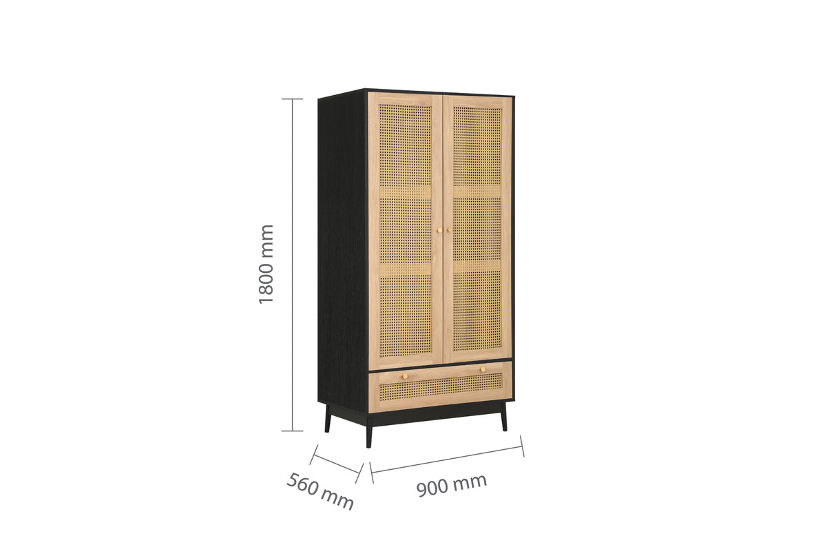 Croxley 2 Door 1 Drawer Wardrobe - Birlea