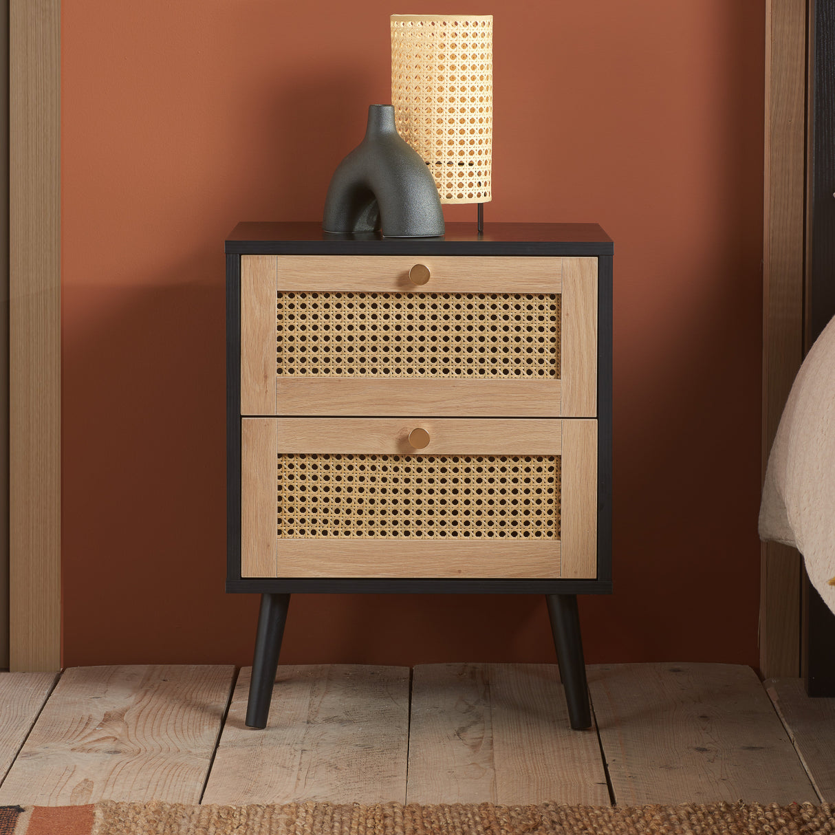 Croxley 2 Drawer Bedside Table - Birlea