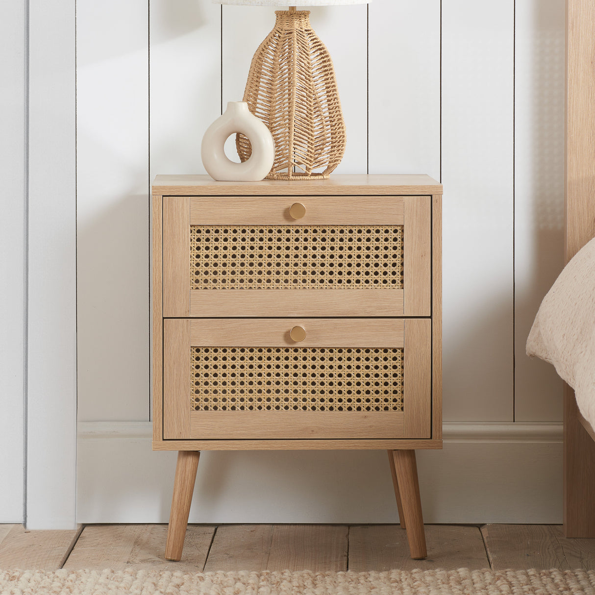 Croxley 2 Drawer Bedside Table - Birlea