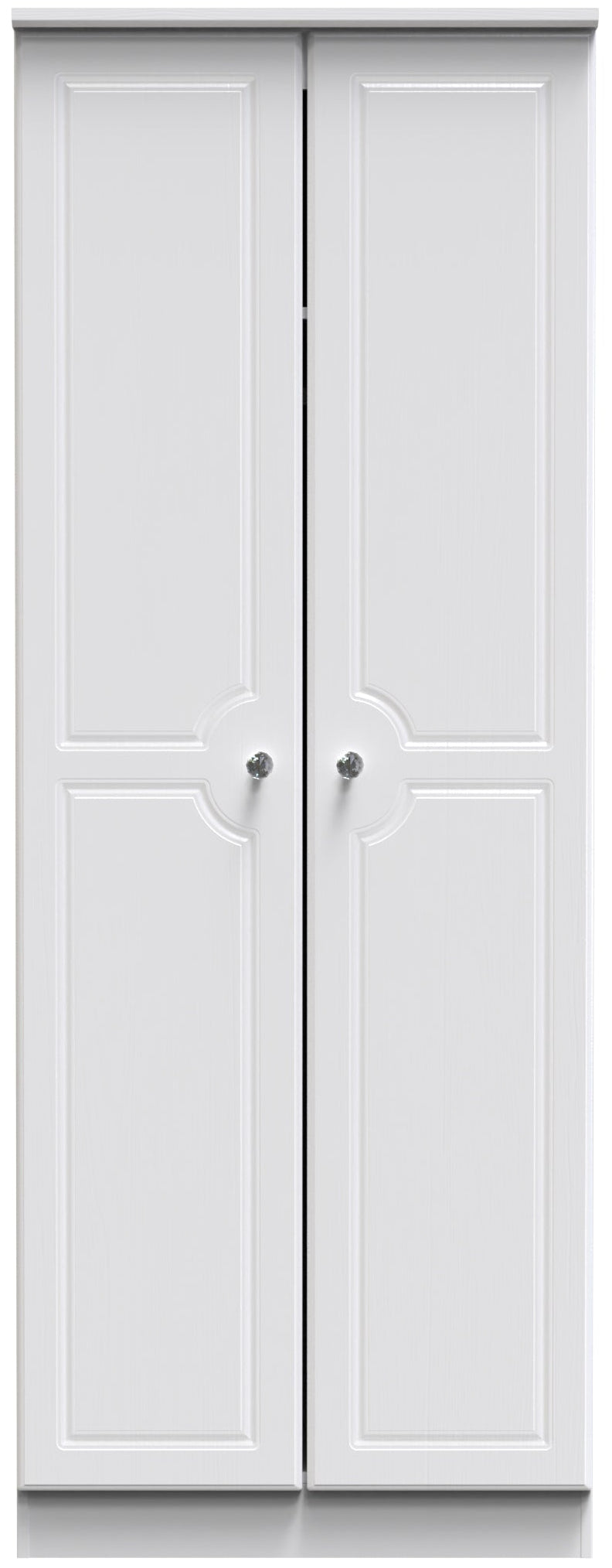 Crystal Ash 2 Door Wardrobe - Welcome Furniture