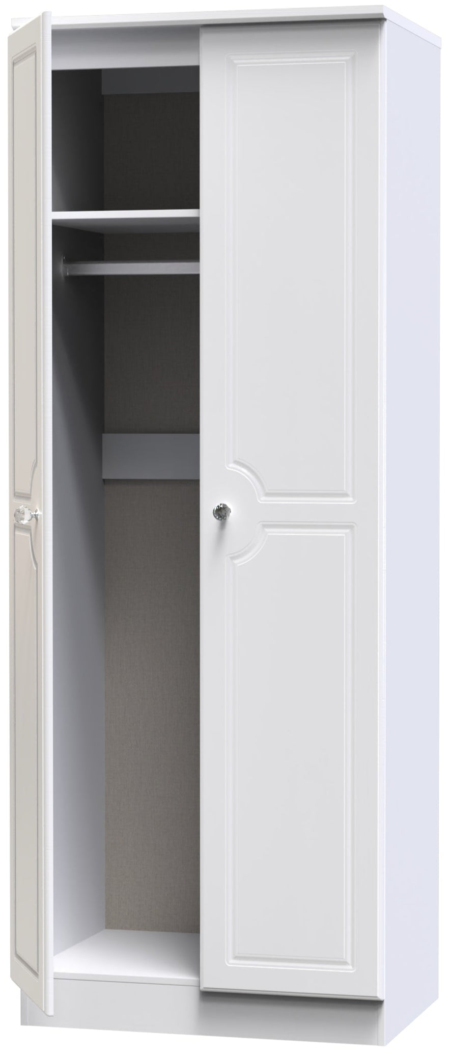 Crystal Ash 2 Door Wardrobe - Welcome Furniture