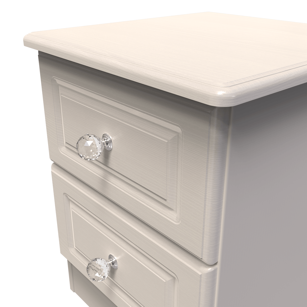 Crystal Ash 2 Drawer Bedside Cabinet - Welcome Furniture