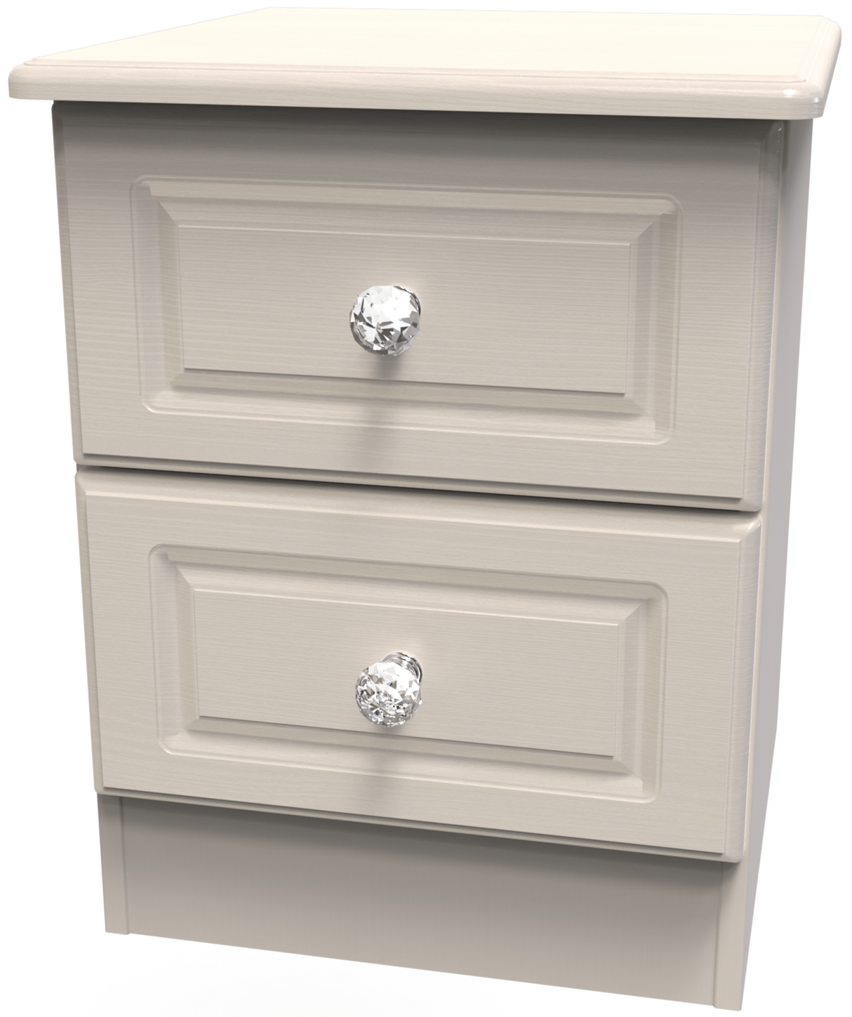 Crystal Ash 2 Drawer Bedside Cabinet - Welcome Furniture