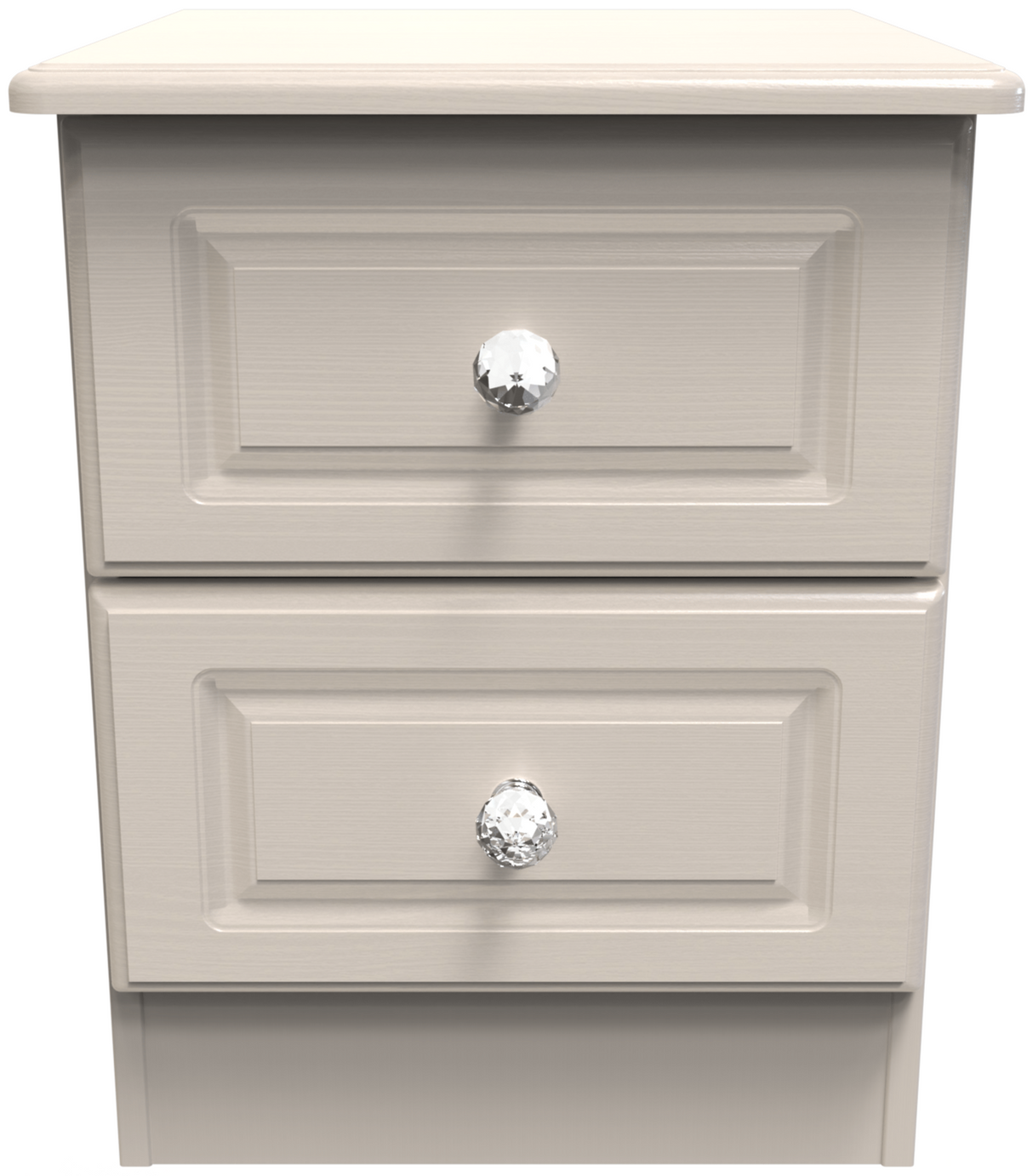 Crystal Ash 2 Drawer Bedside Cabinet - Welcome Furniture