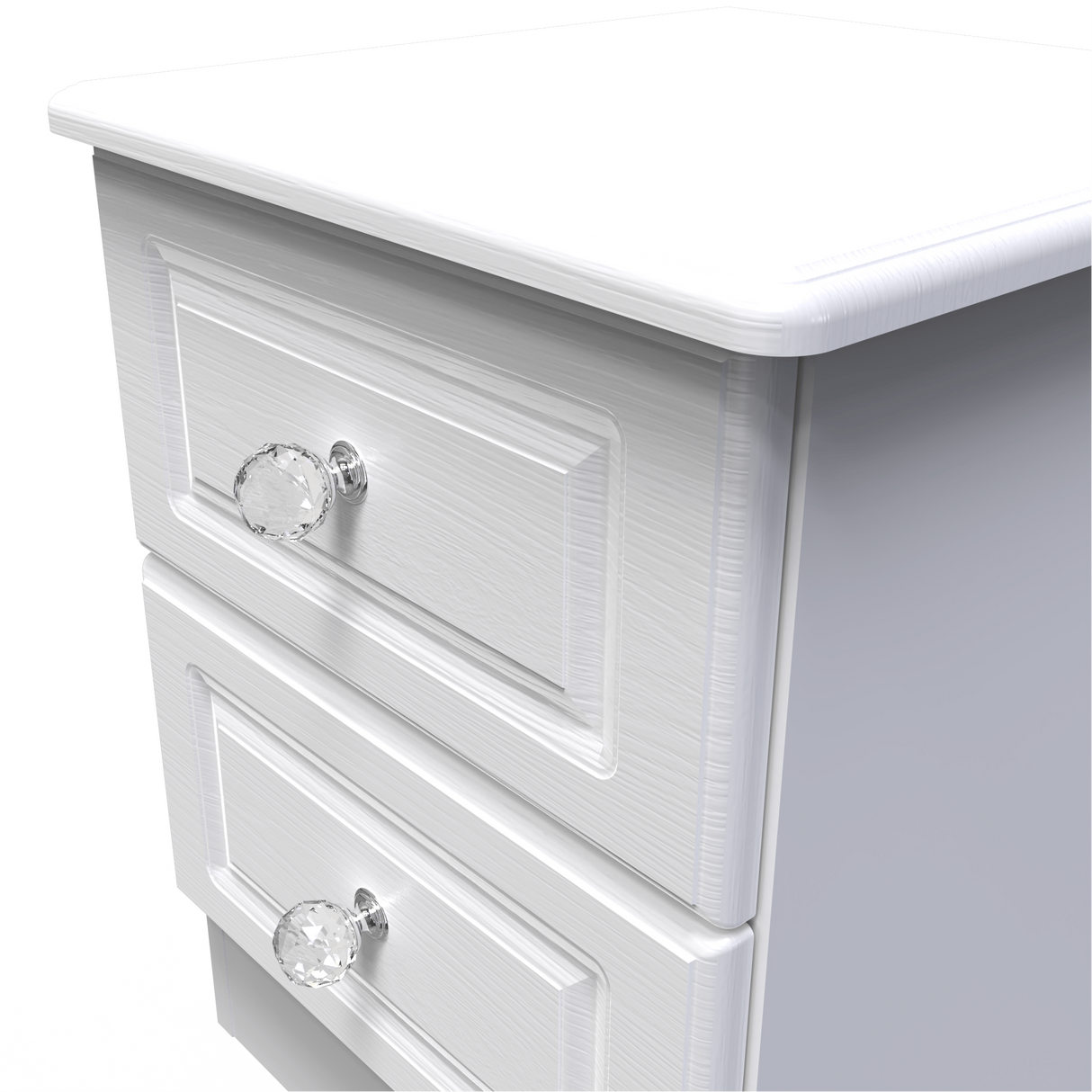 Crystal Ash 2 Drawer Bedside Cabinet - Welcome Furniture