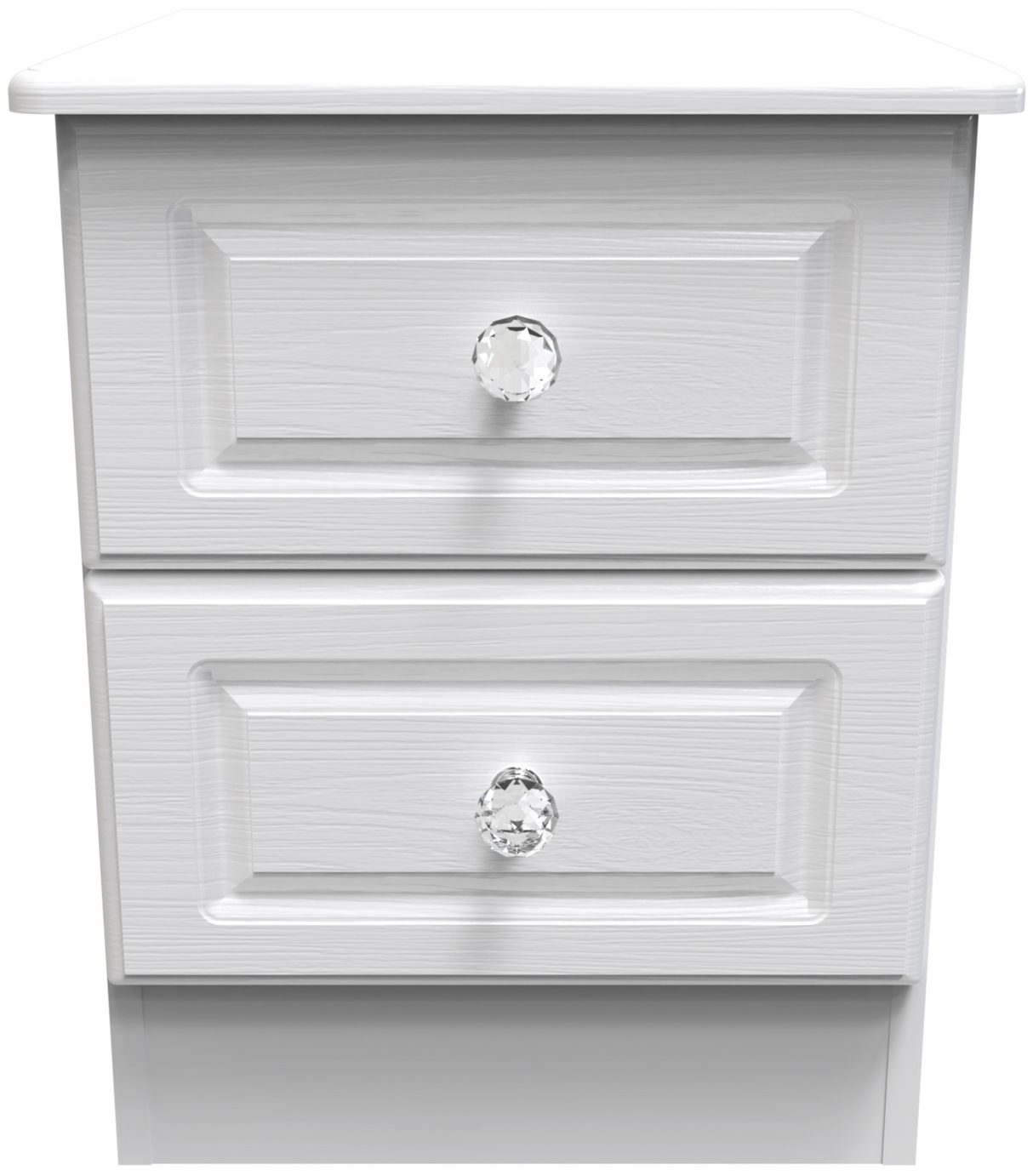 Crystal Ash 2 Drawer Bedside Cabinet - Welcome Furniture