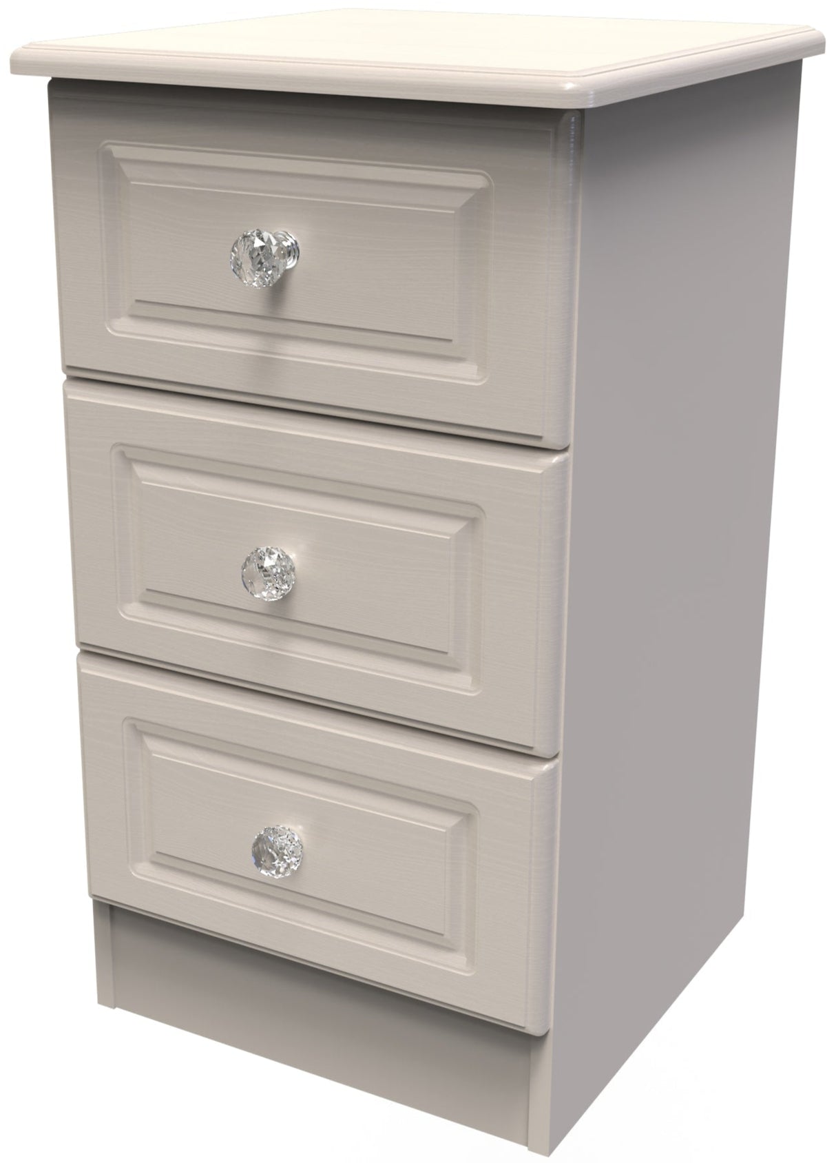 Crystal Ash 3 Drawer Bedside Cabinet - Welcome Furniture