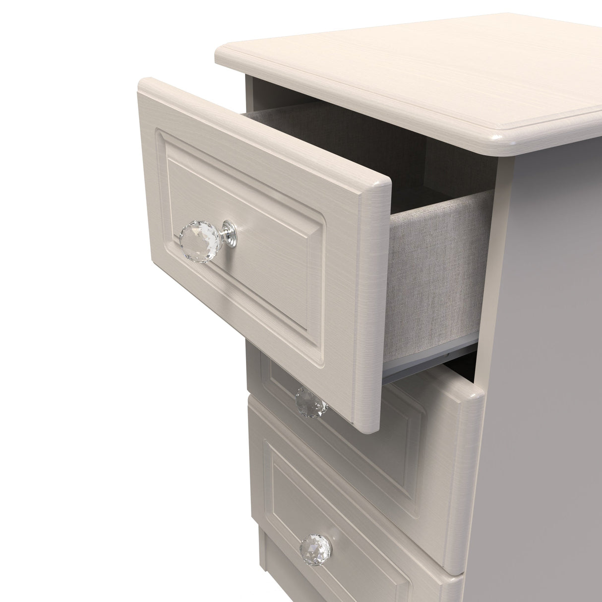 Crystal Ash 3 Drawer Bedside Cabinet - Welcome Furniture