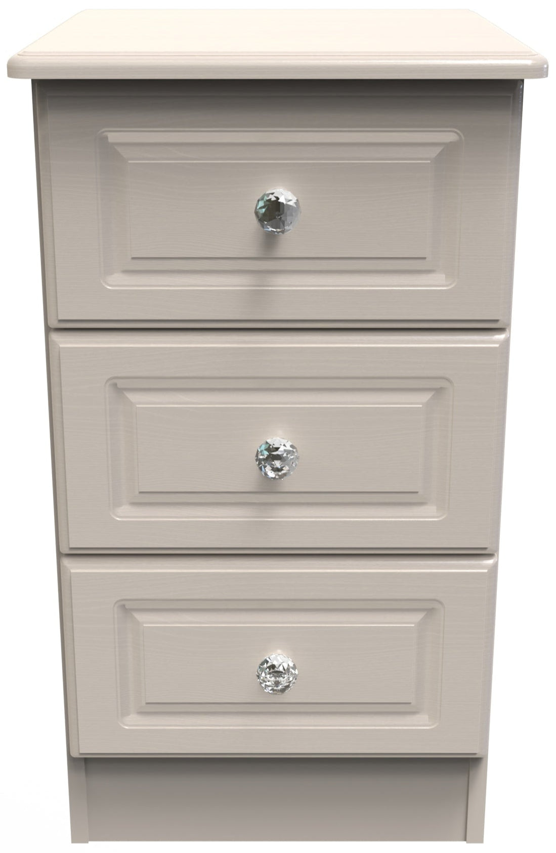 Crystal Ash 3 Drawer Bedside Cabinet - Welcome Furniture
