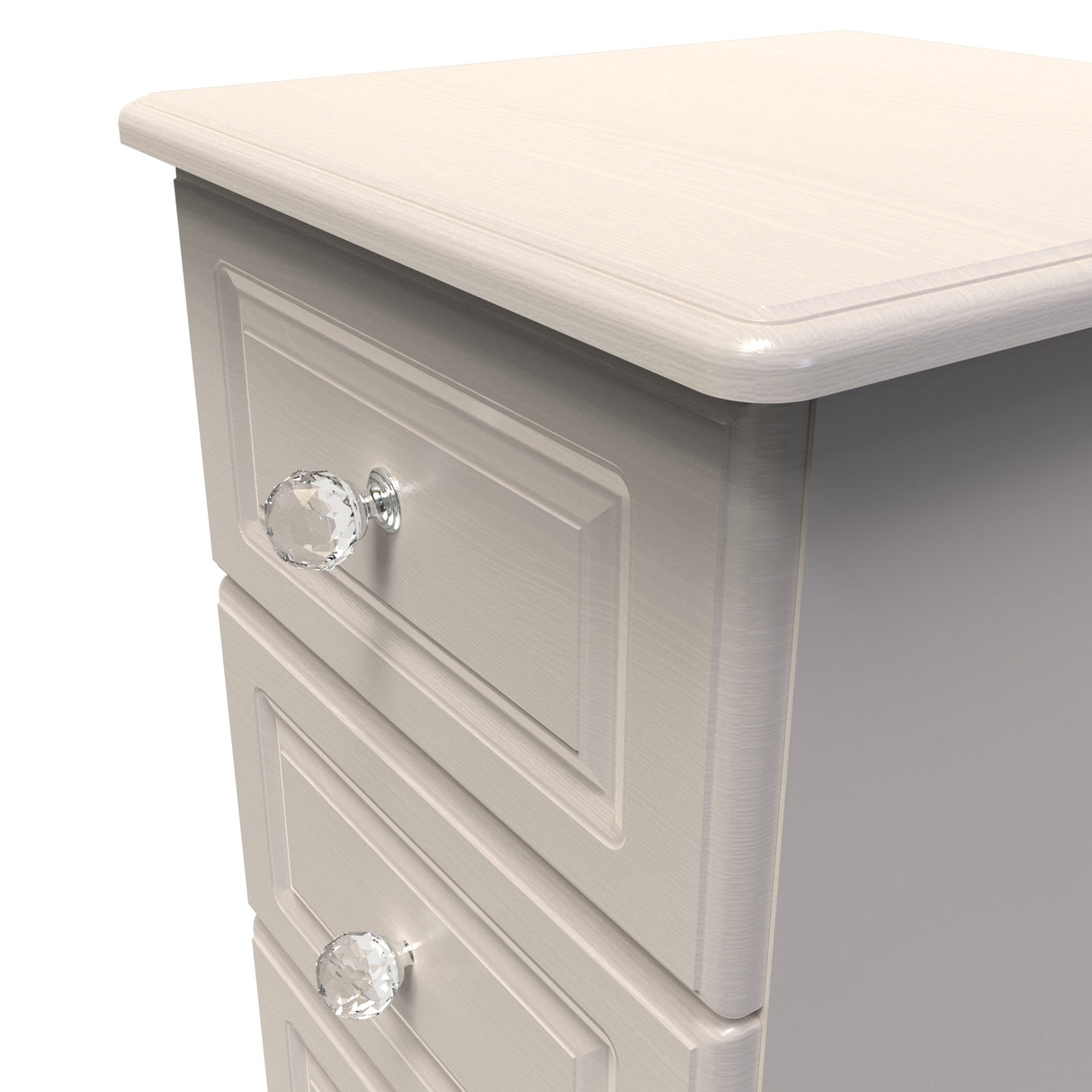 Crystal Ash 3 Drawer Bedside Cabinet - Welcome Furniture