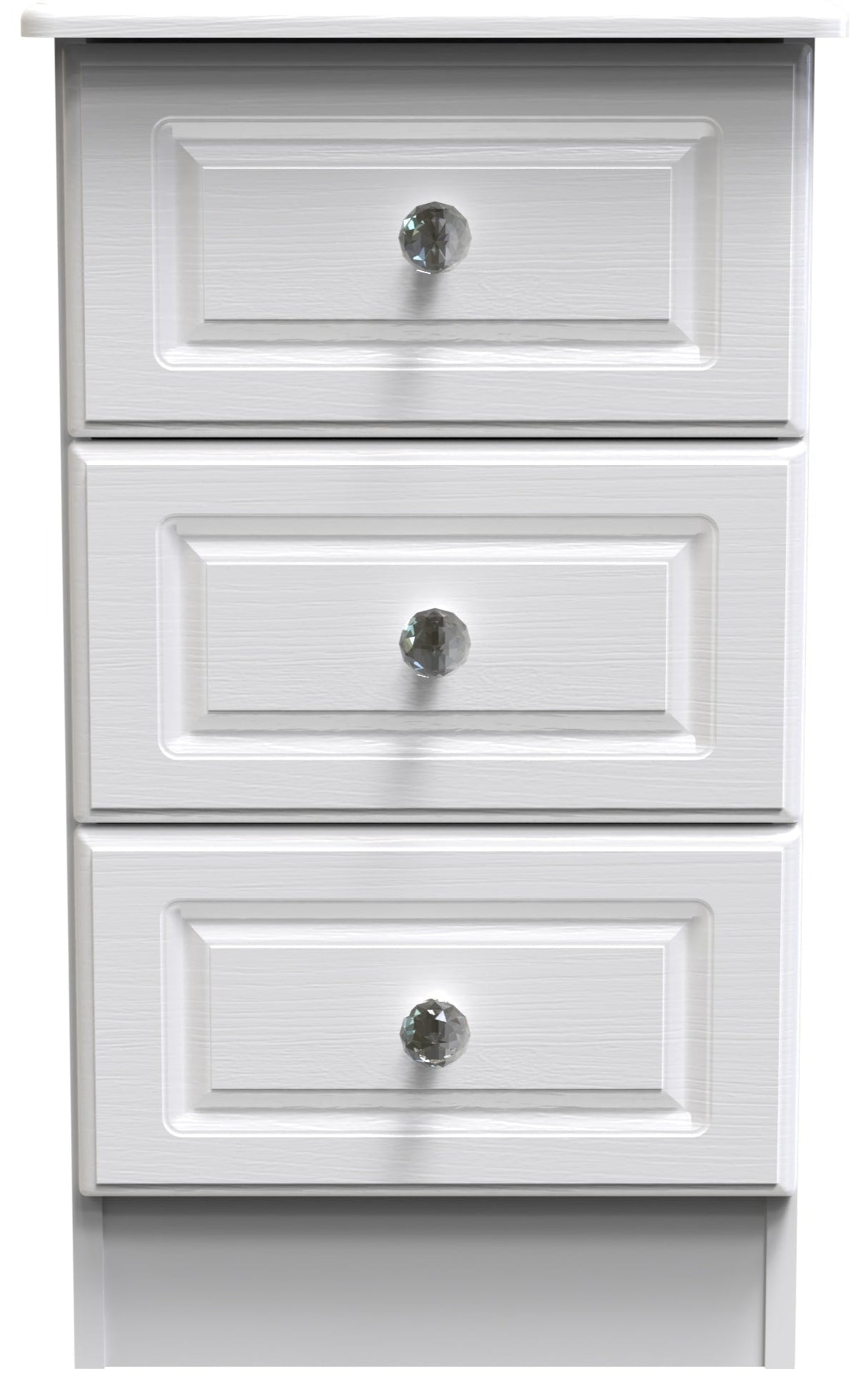 Crystal Ash 3 Drawer Bedside Cabinet - Welcome Furniture