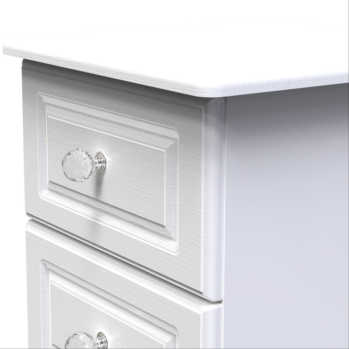 Crystal Ash 3 Drawer Bedside Cabinet - Welcome Furniture